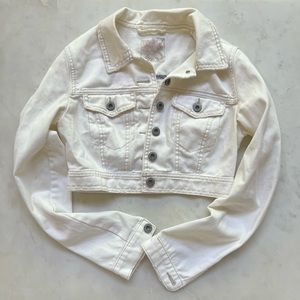 Cropped white Denim jacket ~ Free People